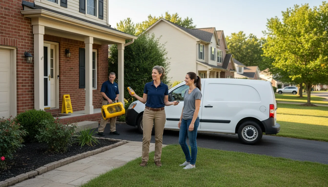 Residential water damage restoration in Pesotum, IL